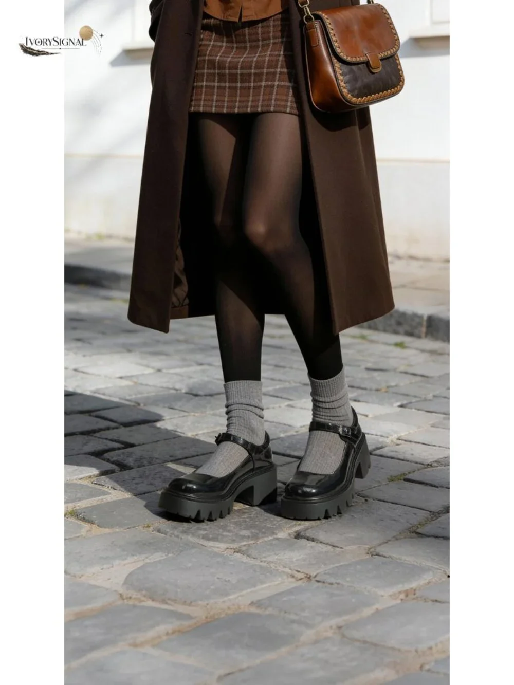 Chunky Platform Mary Jane Pumps Faux Leather Buckle Heels
